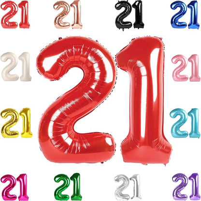 Red Number 21 Balloon 40 Inch by IWERP