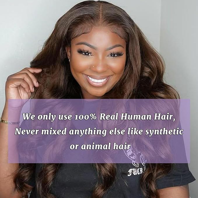 4# Body Wave Bundles Human Hair Chocolate Brown Color Body Wave Bundle 100% Real Human Hair And True To Length 22 24 26 Inch 3 Pcs/Pack