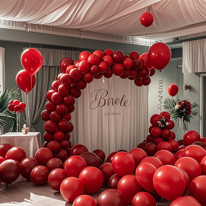 Red Balloons Red Birthday Decorations 160 Pack 5 inch Round Latex Balloons - Image 5