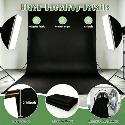 Black Photography Backdrop for Photoshoot, Fabric 6x9ft | Versatile Studio - Image 6