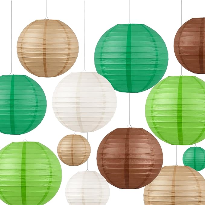 Earth-Tone Paper Lanterns Set by AimtoHome