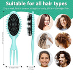 Curly Hair Brush Set,Curl Defining Brush for Curly Hair,Trident Handle Design,Detangling & Shaping & Defining Curls for Women and Girls,Wet or Dry Hair(Green)