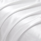 White Satin Pillowcase Standard Set of 2 with Envelope Closure，White Silk Pillowcase for Hair and Skin (20x26)