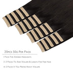 WENNALIFE Tape in Hair Extensions Human Hair, 20pcs 30g 10 inch Dark Brown Remy Hair Extensions for Women Tape Ins Straight Extensiones De Cabello Humano Skin Weft