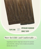 SURNEL Tape in Hair Extensions Balayage #3/8/22 Darker Brown to Ash Brown mixed Blonde Tape in Hair Extensions Human Hair 20 inch 20pcs 50g(#3/8/22-20)