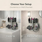 Dyson Airwrap Holder by Chorten Nyima, Dyson Airwrap Organizer with 8 Slots, Clear Acrylic Stand for Shark Hair Dryer Holder, Wall-Mounted or Freestanding with Silicone Pads Bathroom Vanity Table