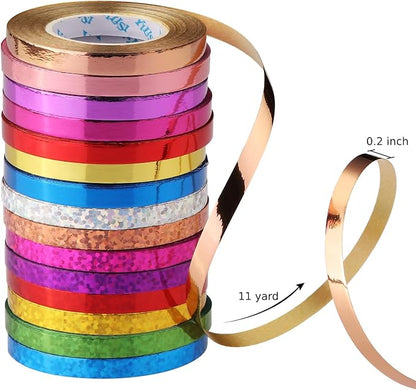 Shappy 15 Rolls Curling Ribbon 1/5" Wide x 11 Yards Total 165 Yards Balloon - Image 2