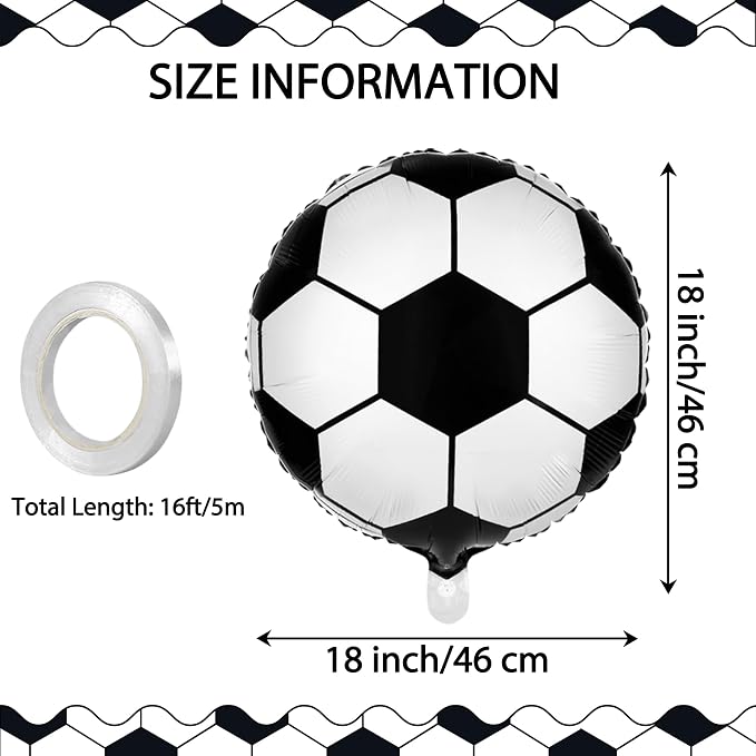 Fovths 12 Pieces Inflatable Soccer Balloons 18 Inches Soccers Foil Balloons - Image 2