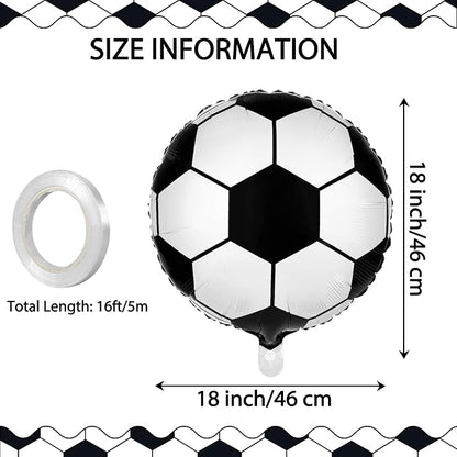 Fovths 12 Pieces Inflatable Soccer Balloons 18 Inches Soccers Foil Balloons - Image 2