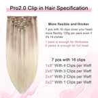 Pro2.0 Clip in Hair Extensions Real Human Hair 120g Thick 7pcs #18/22/60 Balayage Ash Blonde to Golden Blonde and Platinum Blonde Real Human Hair Extensions Clip ins 14inch（#18/22/60-14inch）