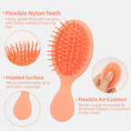 Mini Hair Bursh for Women Men and Kids, Protable Travel Size Hair Brush for Pockets Purse backpack, Mini Detangler Brush for All Hair Types, Small Hair Brush for Detangling (1 Pack-Orange)