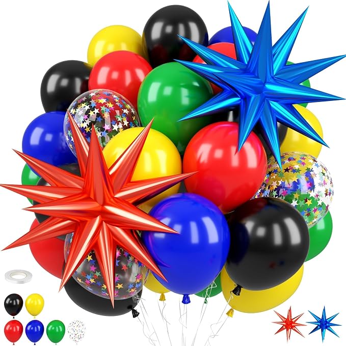Red Blue Green Black Balloons by FunHot