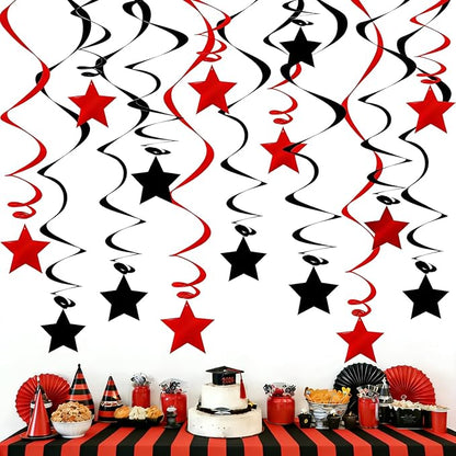 Red Black Hanging Swirl Decorations by PARTVON