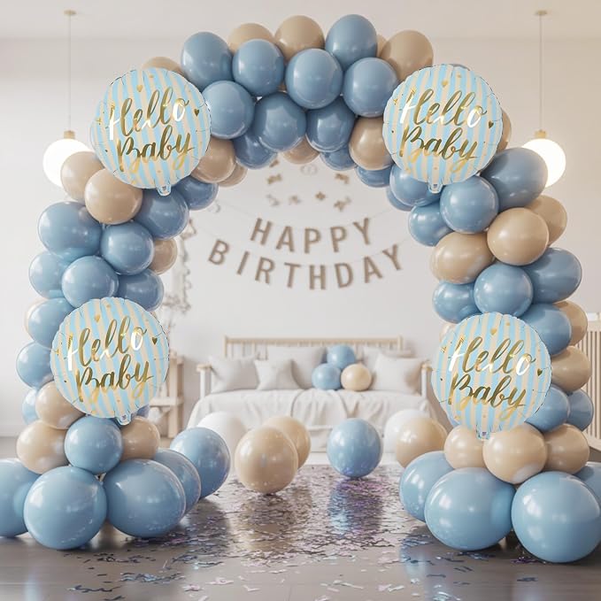 18" Hello Baby Foil Balloons for Welcome Baby Party Decorations, baby Blue - Image 6