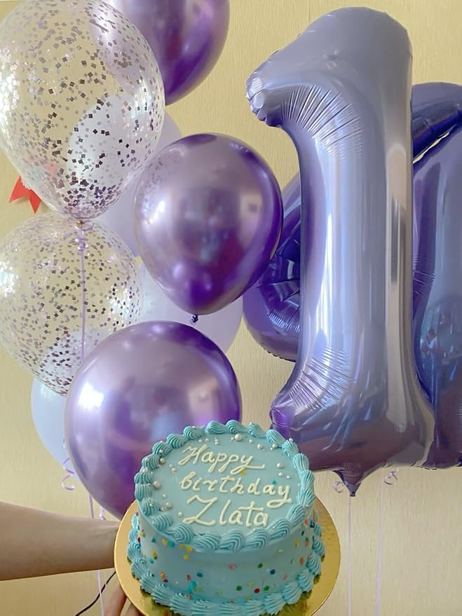 Lilac Number 4 Balloon 40 inch, Lavender Birthday Party Balloons Decorations | - Image 5