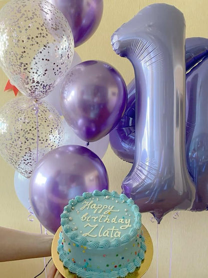 Lilac Number 4 Balloon 40 inch, Lavender Birthday Party Balloons Decorations | - Image 5