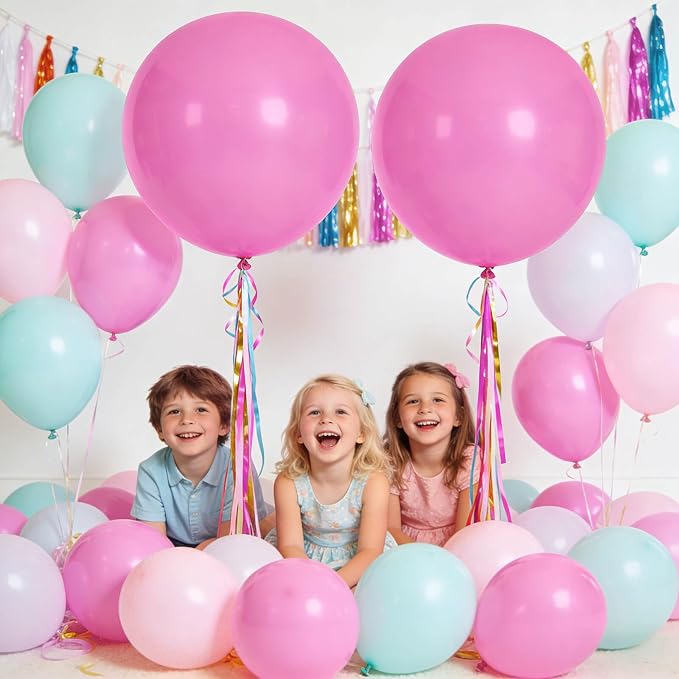 32Pcs Pink Big Balloons 18 Inch, Round Large Latex Party Balloons - Image 5