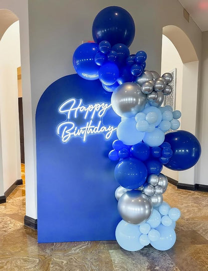 Royal Blue and Silver Balloons, Pastel Royal Blue Balloons Set | 50Pcs 12Inch - Image 4
