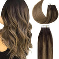 Lacer Invisible Tape in Hair Extensions Human Hair 12 Inch Ombre Color Darkest Brown Fading to Chestnut Brown B#2/6 Remy Human Hair Tape in Extensions 30g 20 Pcs
