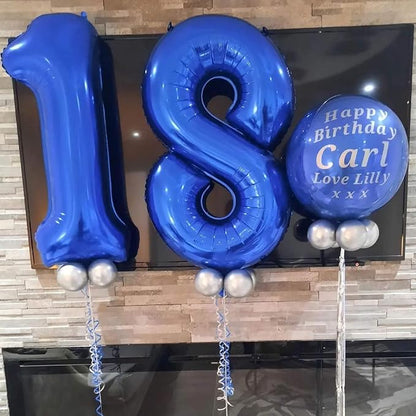 40 Inch Navy Blue 17 Number Balloons Giant 17 Balloons Navy Blue Birthday 17 - Image 5