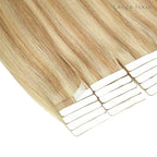 Lacer Blonde Tape in Hair Extensions Human Hair 12 Inch Double Sided Golden Blonde to Platinum Blonde Invisible Tape in Hair Extensions Human Hair 30g 20 Pieces