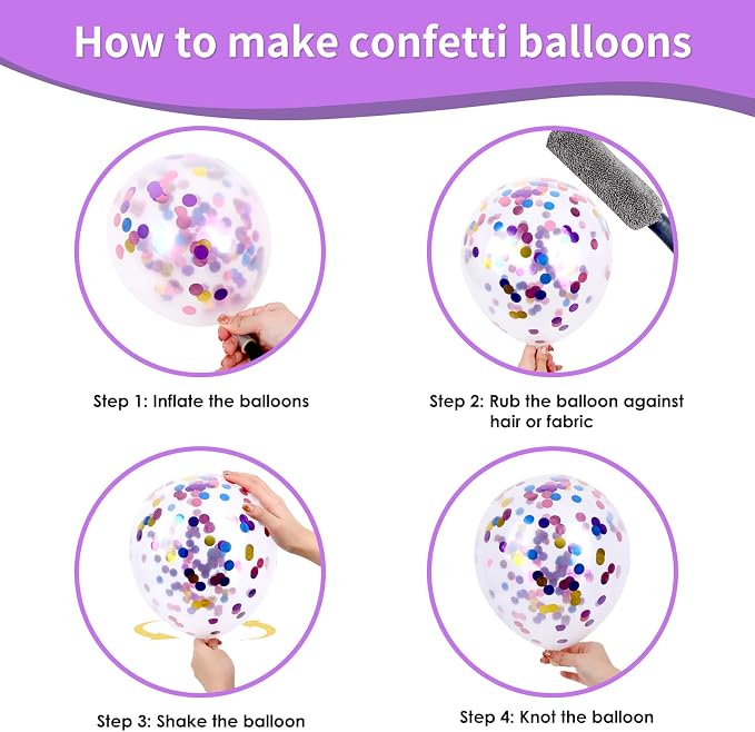 RUBFAC Pink and Purple Balloon Bithday Balloons - Image 4