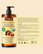 USDA Organic Jojoba Oil Cold Pressed 8 fl oz, 100% Pure & Natural Unrefined Jojoba Oil for Face Hair & Skin Massage, Hexane Free, Deeply Moisturizing Body Carrier oils Multi-Purpose Serum