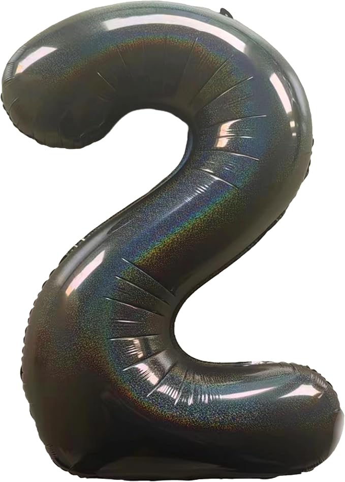 Jonhamwelbor 40 Inch Laser Black Number 2 Balloon Foil Mylar Giant Balloon by Jonhamwelbor