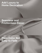 THXSILK 100% Mulberry Silk Pillowcase for Hair and Skin, Grade 6A+ Natural Silk Pillow Cover with Hidden Zipper, Soft Breathable Smooth Organic Silk Pillowcase(Grey, Queen Size 20"x30")
