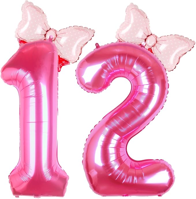 40 inch Pink Number 12 Balloon by Kwuz