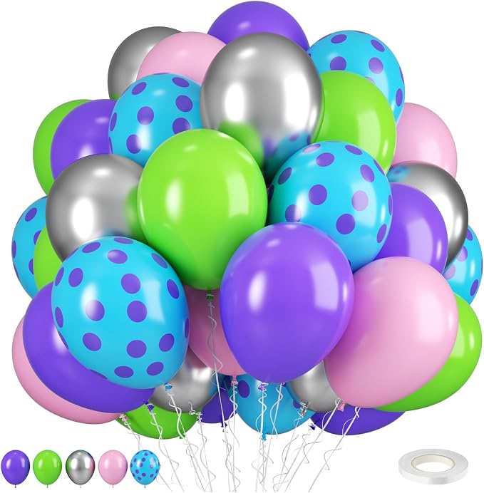 Pink Blue Purple Balloons by BIAPIAN