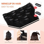 XDhair Black Clip In Hair Extensions Human Hair120g 20 Inch 6Pcs Clip in Hair Extensions Straight Natural Hair (#1,20Inch)