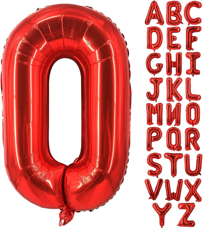 Lovoir 40 Inch Large Red Letter O Balloons Big Size Jumbo Mylar Foil Helium by Lovoir
