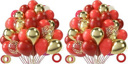 LovesTown 60PCS Red Gold Balloon Garland Kit by Lovestown