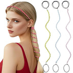 3 Packs Ponytail Holders Hair Ties for Women, Spiral Pony Tails Elastic Braided Hair Holders for Gym Swimming Sports (3pcs16"colorful20)