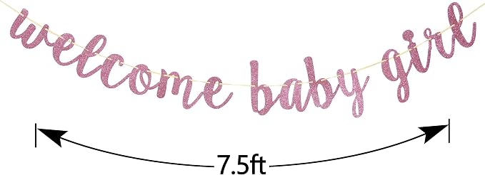 Welcome Baby Shower Party Banner, Boy and Girl Glitter Paper Sign - Image 3