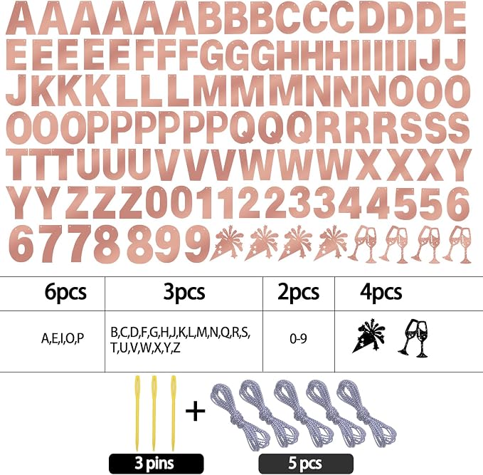 129Pcs Glitter Customizable Banner Kit DIY Custom Letter Banners DIY Happy - Image 2