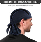 MELASA Do Rag Skull Cap Helmet Liner, Cooling Mesh Bandana Cap, Sweat Dew Rags Head Cover for Men Cycling Motorcycle Running