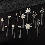 12 Pieces Bride Hair Pins Rhinestones Hair Accessories for Women Crystal Wedding Hairpiece for Bridesmaids