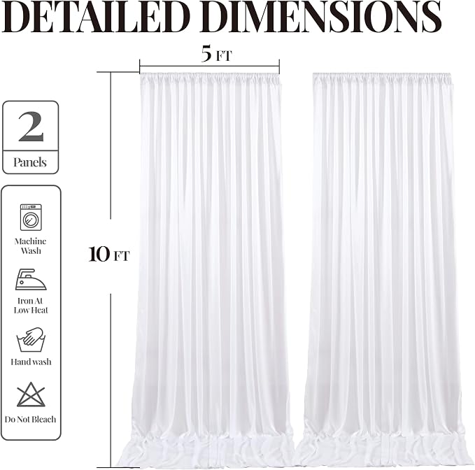 10x10ft White Glitter Backdrop Curtain - Image 9