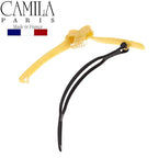 Camila Paris CP2815 French Hair Barrette Clip for Girls, Handmade, Beige, Metal-Free Closure Strong Hold Grip Hair Clips for Women, No Slip Durable Styling Girls Hair Accessories, Made in France
