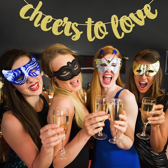 Qttier Wedding Banner, Cheers Love Decor, Pre-strung | Wedding Reception Party - Image 8