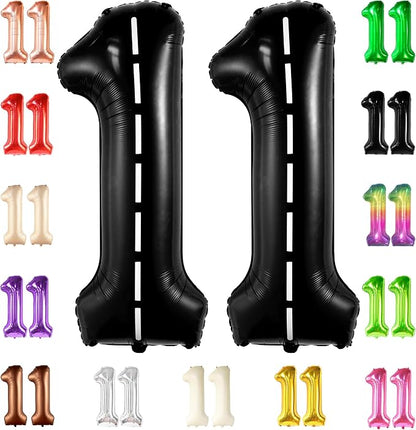 KatchOn Race Car Number 11 Balloon 40 Inch | Balloon Number 11 Black by KatchOn