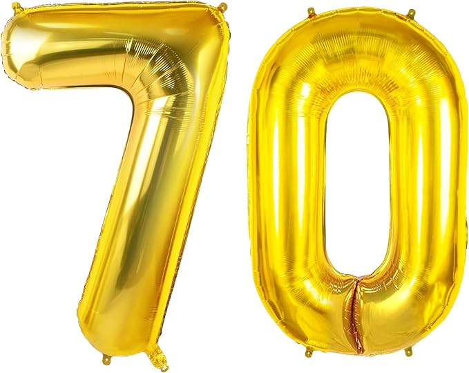 Number 70 Balloons for 70th Birthday Party Decorations, 0-100 Large No.70 by Joycard