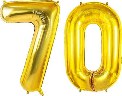 Number 70 Balloons for 70th Birthday Party Decorations, 0-100 Large No.70 by Joycard