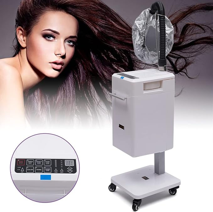 500W Professional Hair Steamer Multifunctional Nano Hair Steamer Hooded Anion Hair Color Processor Stand Up Hair Care Repairing Dyeing for Salon Spa Beauty Care Equipment