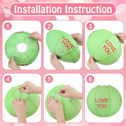 12 Pcs 10 Inch Hanging Paper Lanterns Party Decorations Pastel Classroom Decor - Image 5