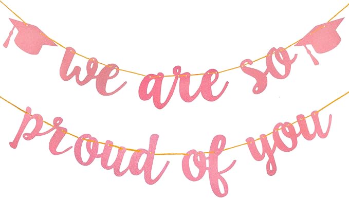 2026 Graduation Banners Party Decoration Rose Gold Glitter Graduate Banners | by SDKI