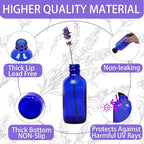 DIDITIME 2 oz Shot Bottles with Caps & Stainless Steel Funnels, Juicing Bottle Reusable Glass, 60ml Small Jars with Lids for Potion, Ginger Shots, Oils, Juice (Cobalt Blue, 12-pack)