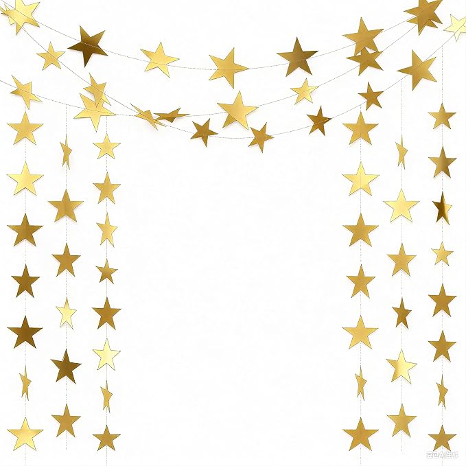 6PCS Gold Star Garland Decorations - Image 2